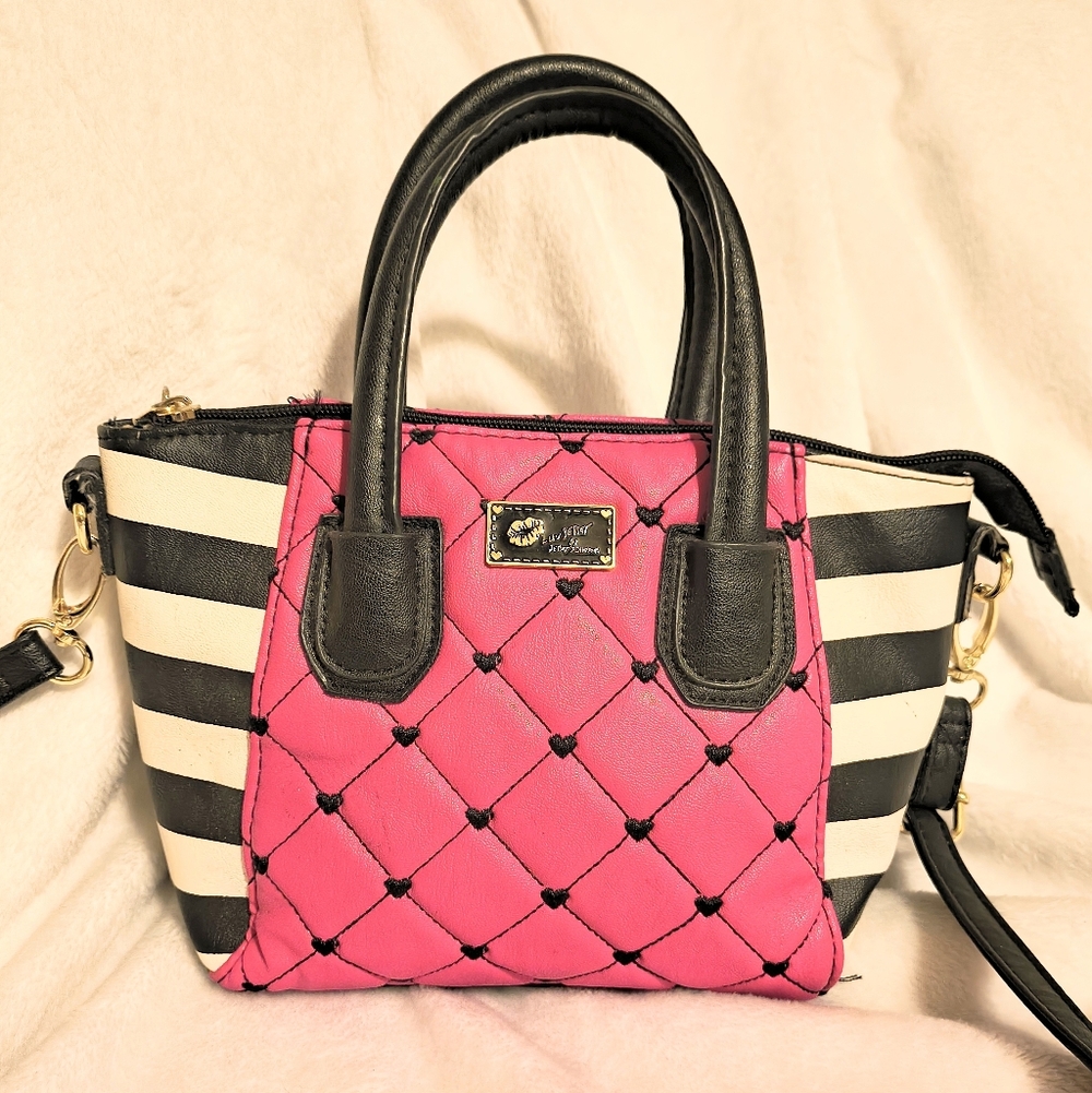 Betsey Johnson Black Hearts Purse